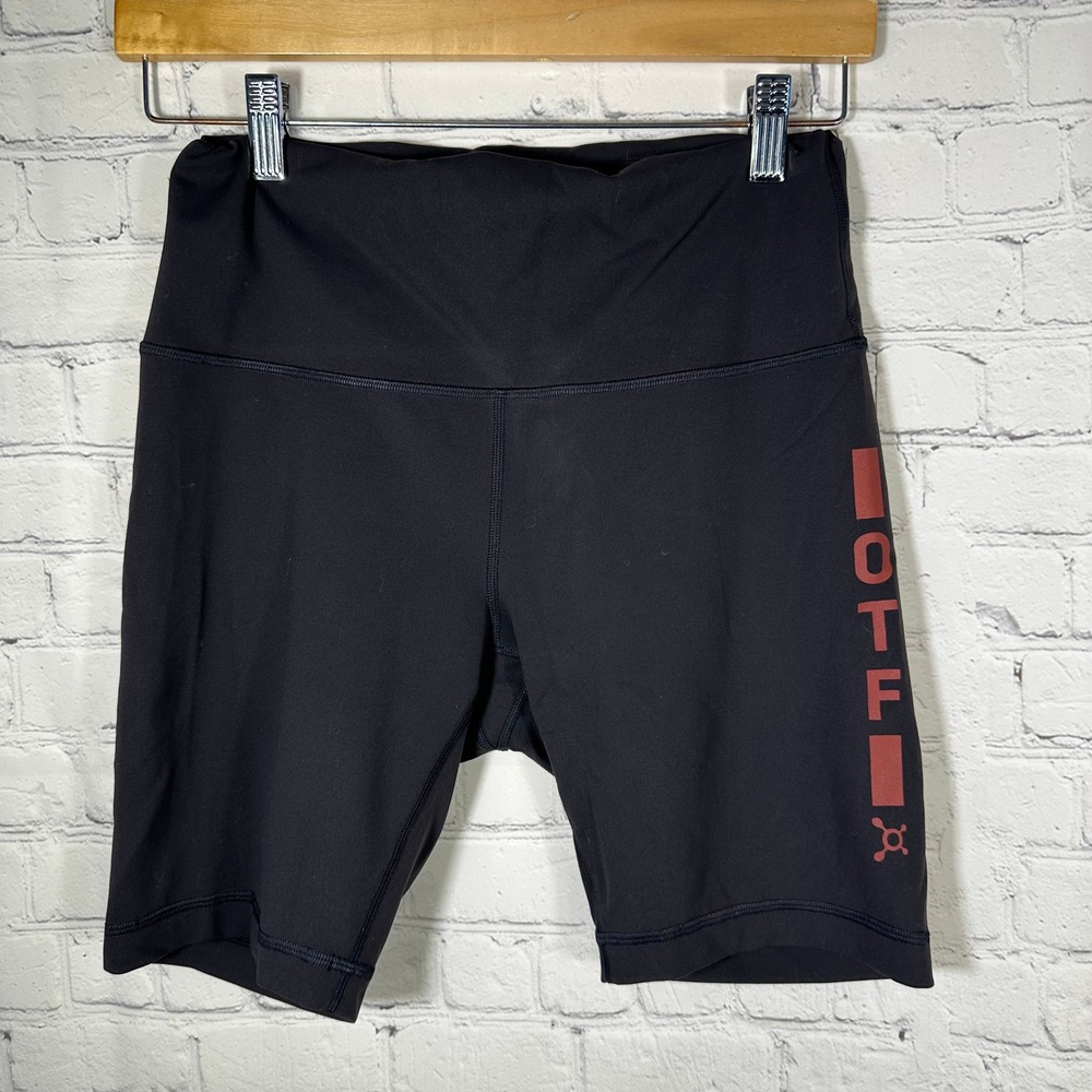 Lululemon‎ Orangetheory Fitness OTF Biker Shorts Black High Rise Athletic Womens